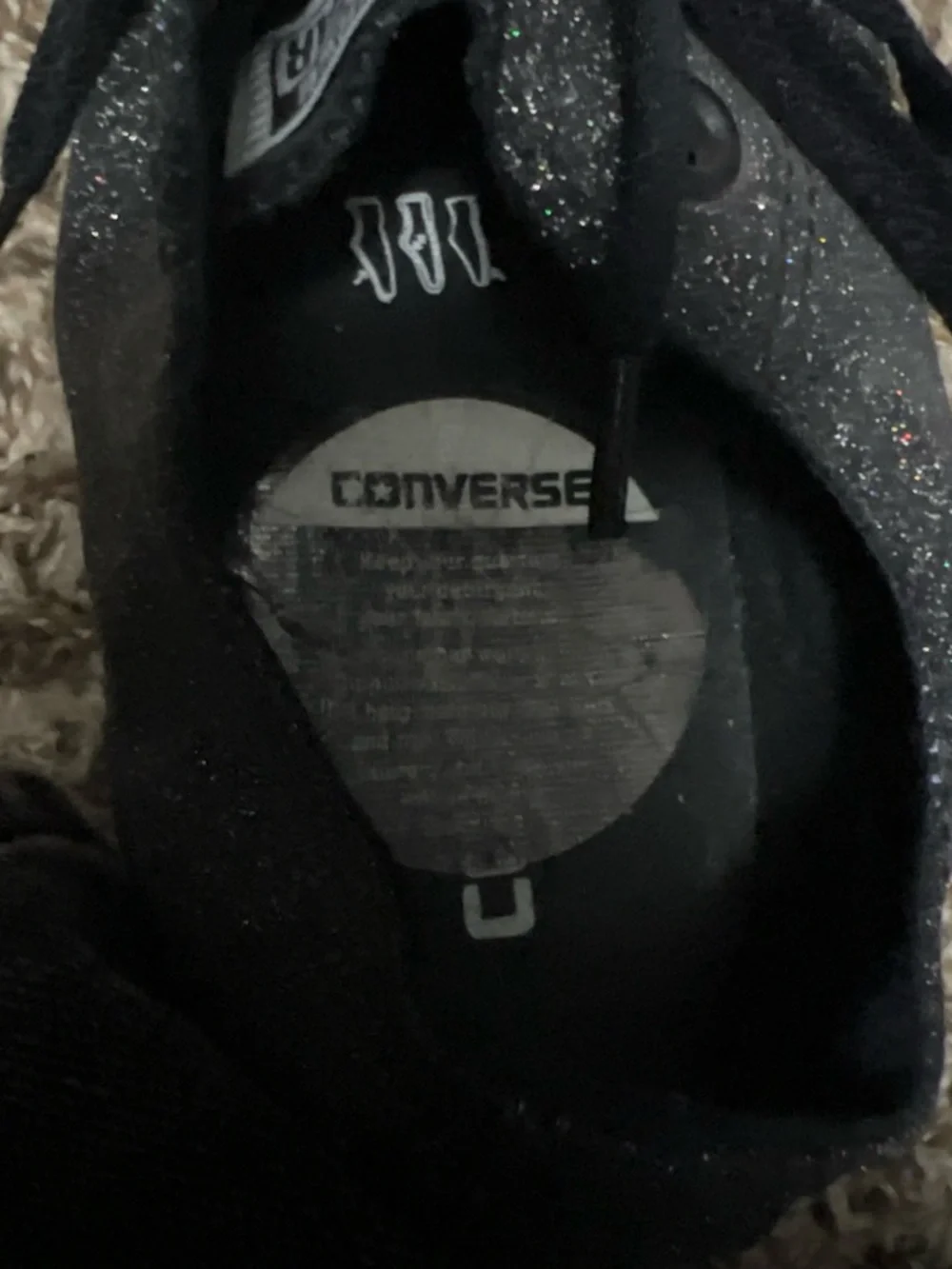 Converse Kids Black Glitter Low Top Sneakers